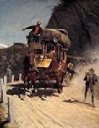 Rudolf Koller Zweispannige Gotthardpost oil painting reproduction